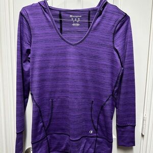 Champion Women's Striped Purple Hoodie